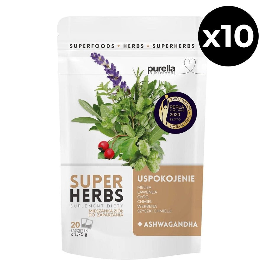 10x Purella Herbal Infusion - Calm Superherbs (20x 1.75g) - Purella Superfoods - Vesa Beauty