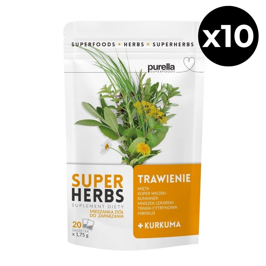 10x Purella Herbal Infusion - Digest Superherbs (20x 1.75g) - Purella Superfoods - Vesa Beauty