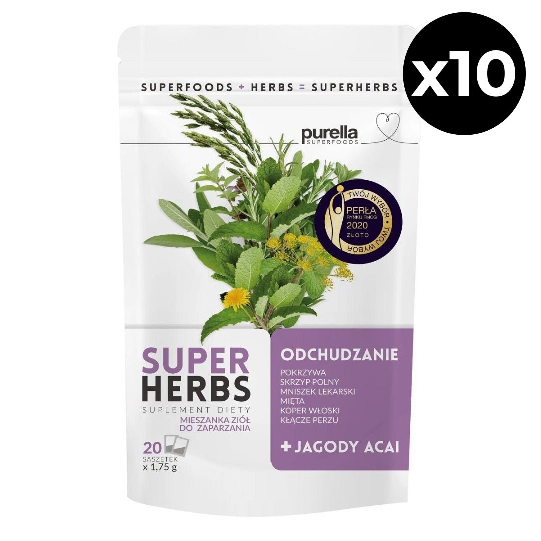 10x Purella Herbal Infusion - Slim Superherbs (20x 1.75g) - Purella Superfoods - Vesa Beauty