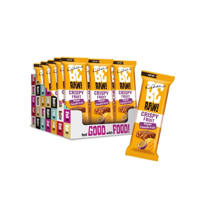 15x Be Raw Bar Crispy Fruit - Mango&Passion Fruit 40g - Be Raw - Vesa Beauty