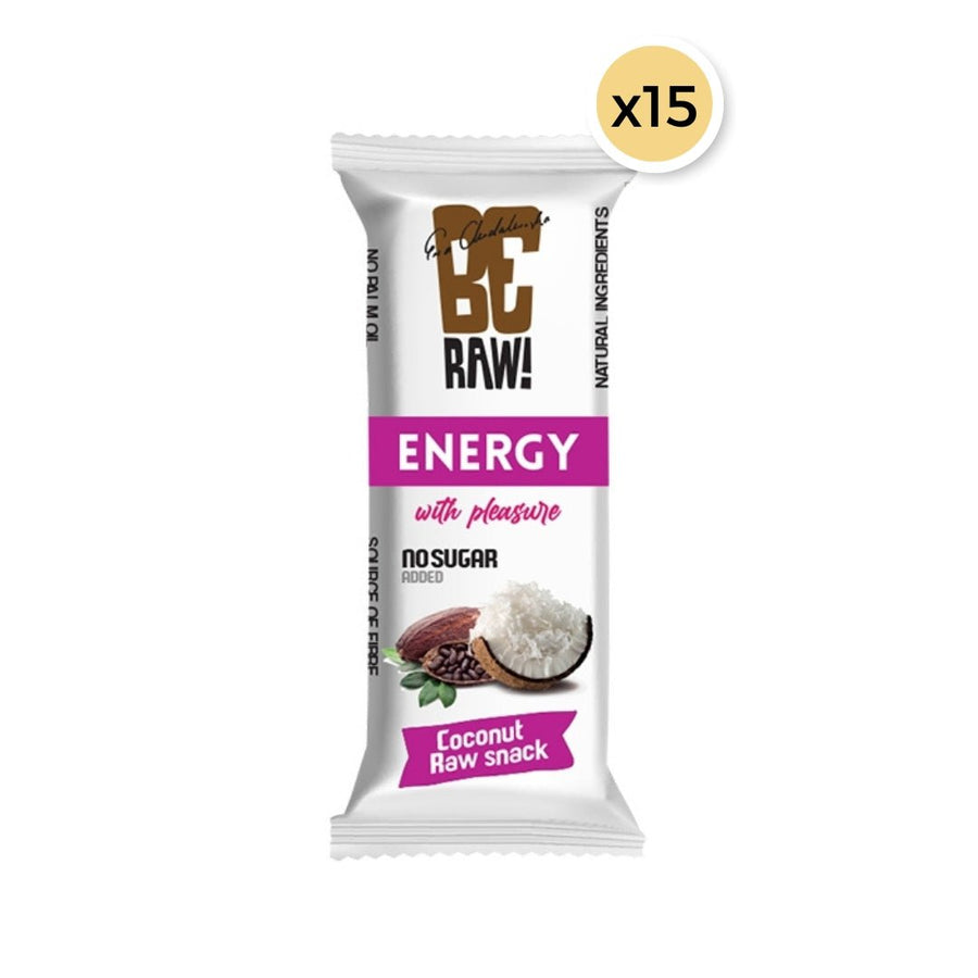 15x Be Raw Energy Bar - Coconut 40g - Be Raw - Vesa Beauty