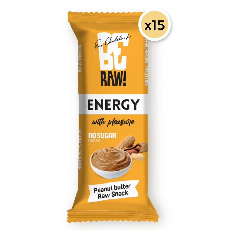 15x Be Raw Energy Bar - Peanut butter Raw Snack 40g - Be Raw - Vesa Beauty