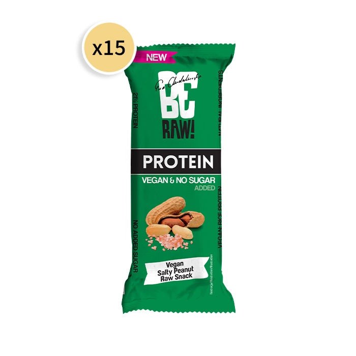 15x Be Raw Protein 21% Bar - Salty Peanut 40g - Be Raw - Vesa Beauty