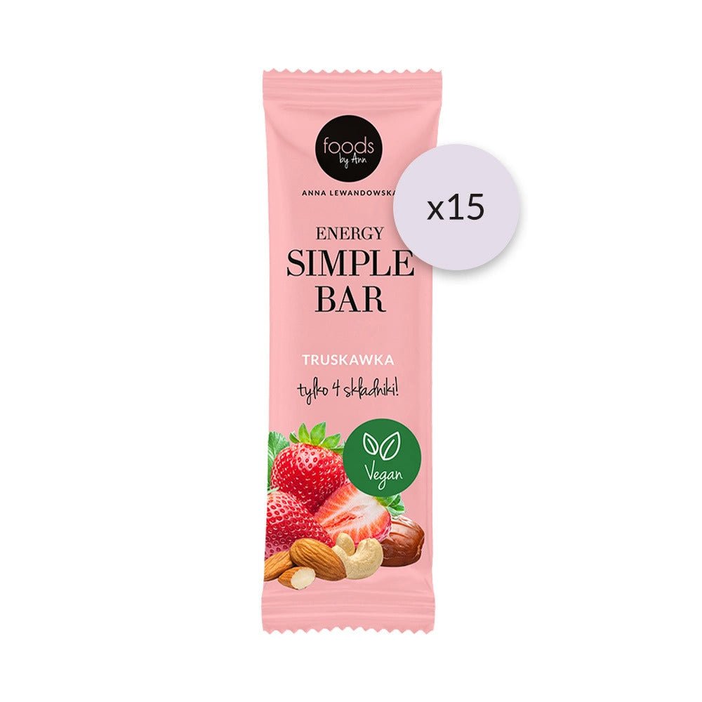 15x Foods by Ann Energy Simple Bar Strawberry 35g - Foods by Ann - Vesa Beauty