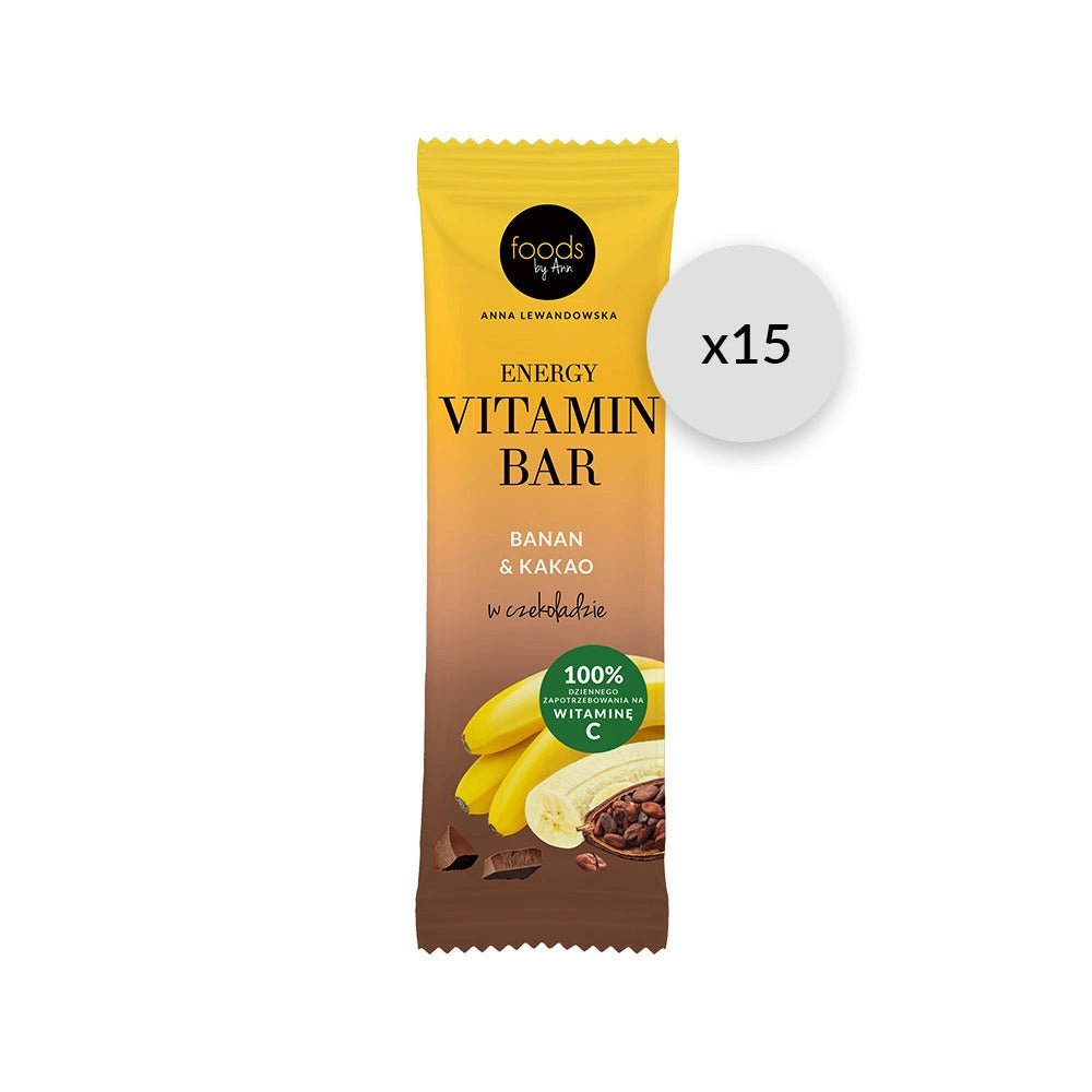 15x Foods by Ann Energy Vitamin Bar Banana & Cocoa 35g - Foods by Ann - Vesa Beauty