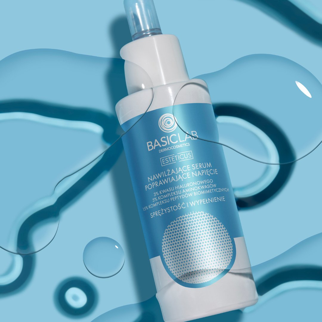 BasicLab Moisturizing Serum Improving Tightness with 3% Hyaluronic Acid, 5% Amino Acid Complex & 15% Biomimetic Peptide Complex 30ml - BasicLab - Vesa Beauty