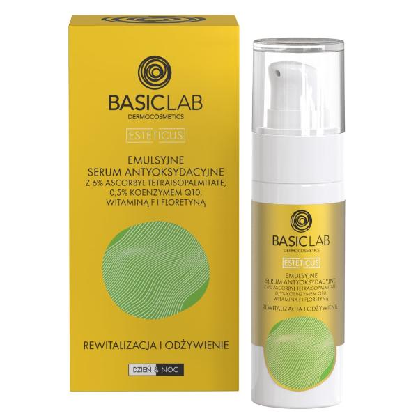 BasicLab SET 3: Serum with 6% Ascorbyl Tetraisopalmitate 30ml + Light Protective Cream SPF50+ 50ml | for Dry, Mature & Vascular Skin - BasicLab - Vesa Beauty