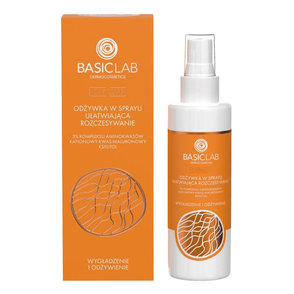 BasicLab Spray Conditioner for easy detangling, 3% amino acid complex, cationic hyaluronic acid, xylitol 150ml - BasicLab - Vesa Beauty