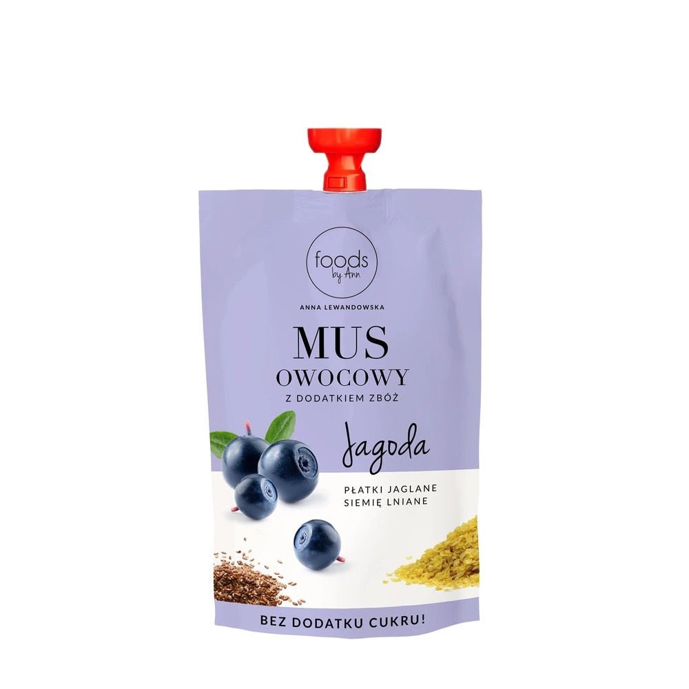 Foods by Ann Fruit puree with cereals blueberry & millet flakes & linseed 100g - Foods by Ann - Vesa Beauty