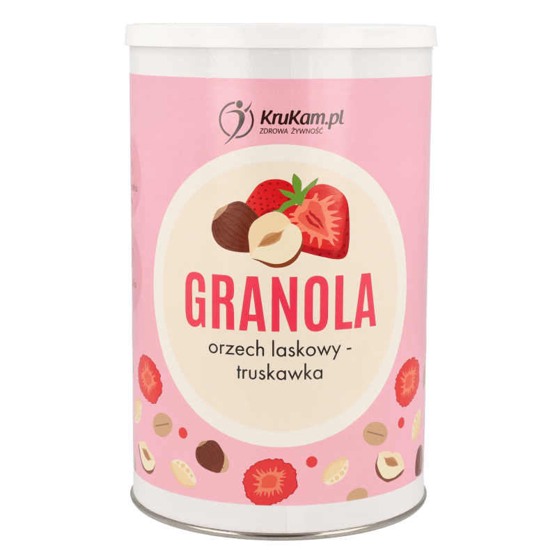 Krukam Granola hazelnut - strawberry 190g - Krukam - Vesa Beauty