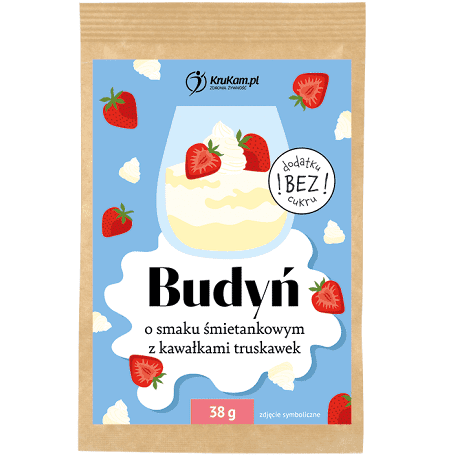 Krukam Pudding with cream flavour and strawberry pieces 38g - Krukam - Vesa Beauty