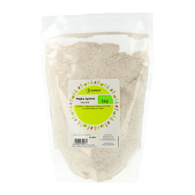 Krukam Wholemeal rye flour 1kg - Krukam - Vesa Beauty