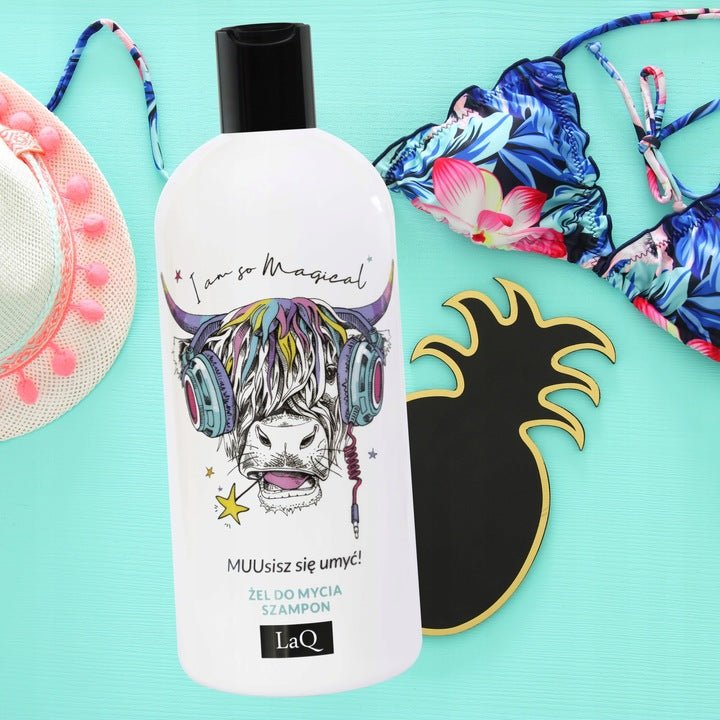 LaQ Wash gel & shampoo 2in1 COW - passion fruit scent 300ml - LaQ - Vesa Beauty