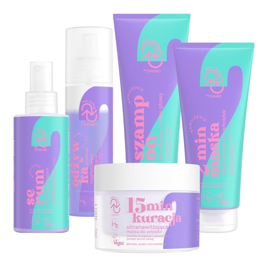 OnlyBio Hair Cycling - Hydration SET: Shampoo, 2min Mask, 15min Treatment, Conditioner, Serum - OnlyBio - Vesa Beauty