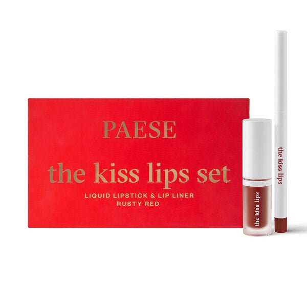 PAESE THE KISS LIPS SET - Liquid Lipstick & Lip Liner - 04 Rusty Red - PAESE - Vesa Beauty