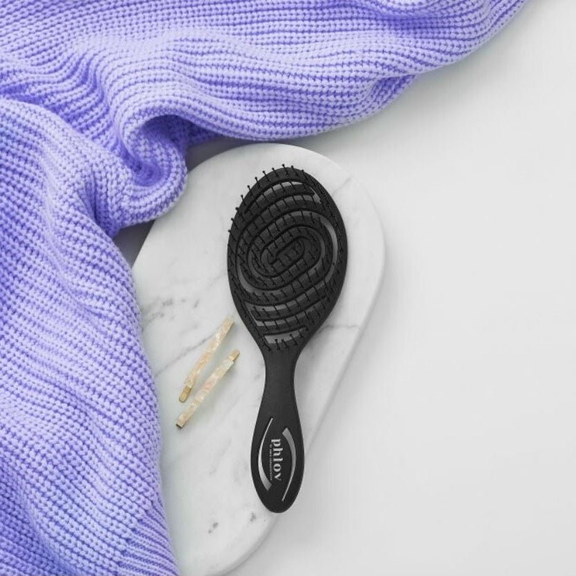 Phlov Biodegradable hair brush HAVE A GOOD HAIR DAY black - Phlov - Vesa Beauty