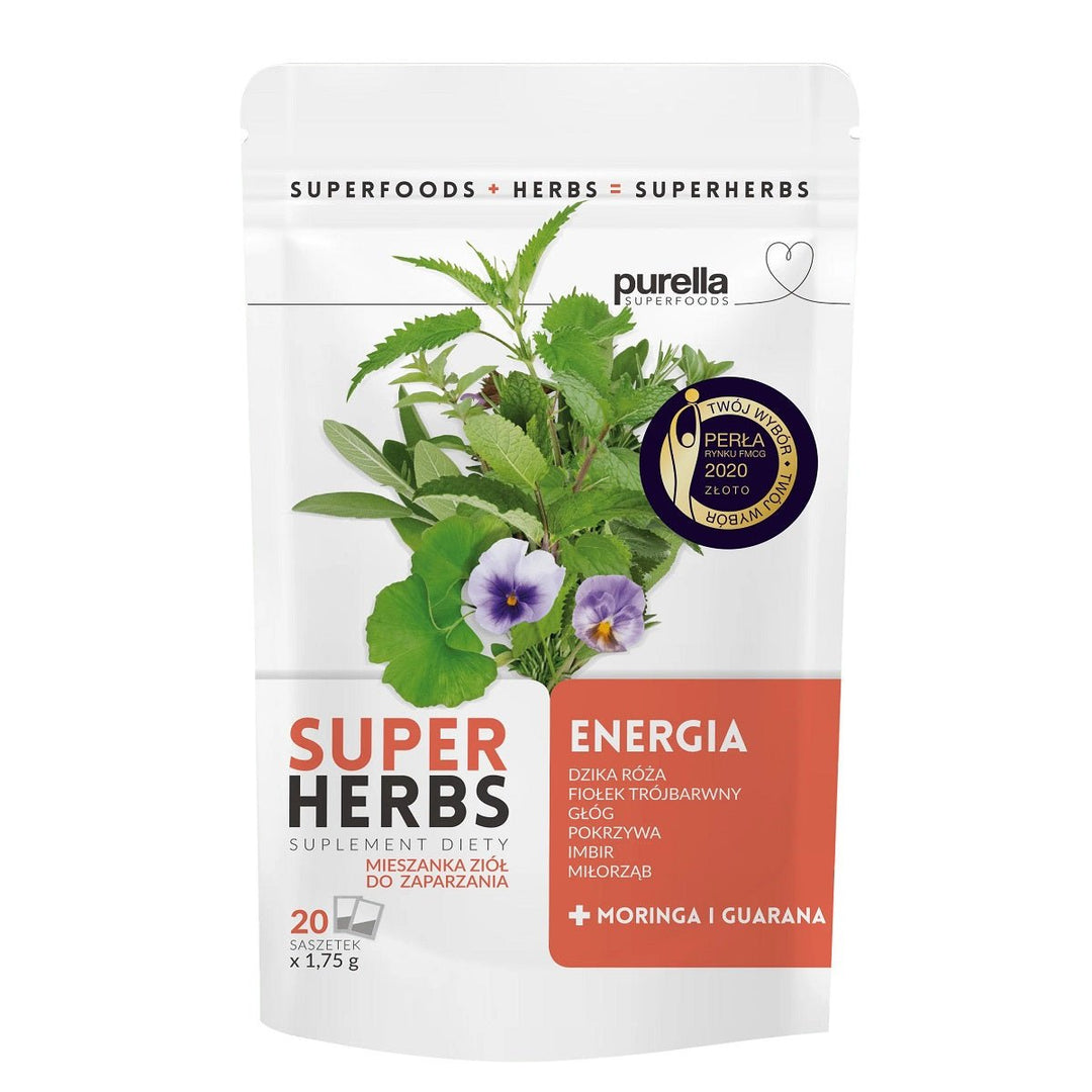 Purella Herbal Infusion - Energy Superherbs (20x 1.75g) - Purella Superfoods - Vesa Beauty