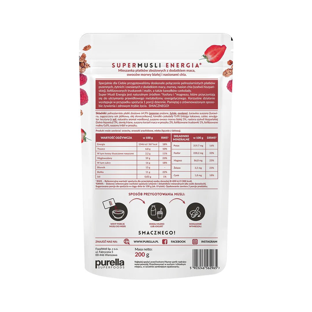 Purella Super Muesli Energy 200g - Purella Superfoods - Vesa Beauty