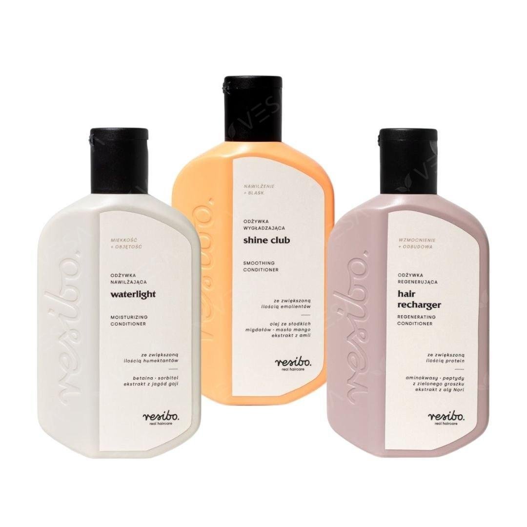 Resibo Set of 3 hair conditioners - Waterlight, Shine Club, Hair Recharger 3x250ml - Resibo - Vesa Beauty