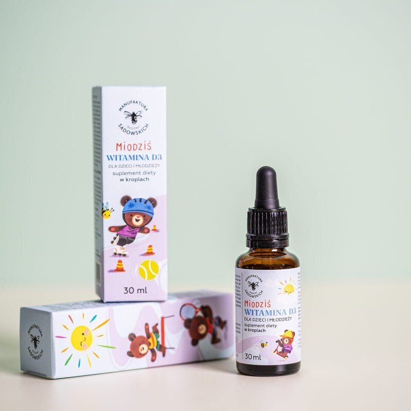 Sadowski Bee Gardens Drops Vitamin D3 for Kids - Honey Bear 30ml - Pasieki Sadowskich - Vesa Beauty