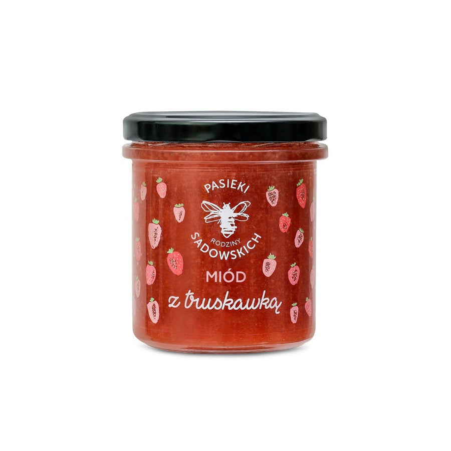 Sadowski Bee Gardens Honey with Strawberry 430g - Pasieki Sadowskich - Vesa Beauty