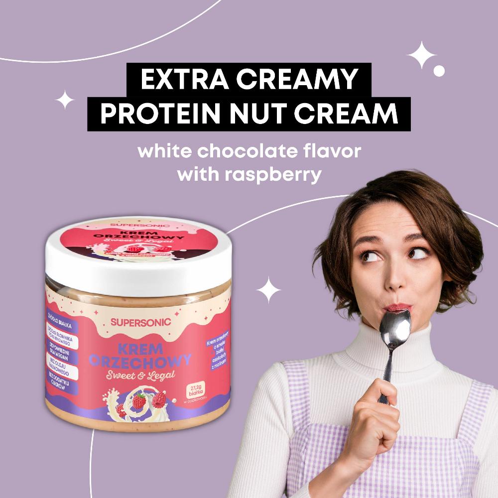 SUPERSONIC Nut Spread with flavour of White Chocolate & Raspberries 160g - SUPERSONIC - Vesa Beauty