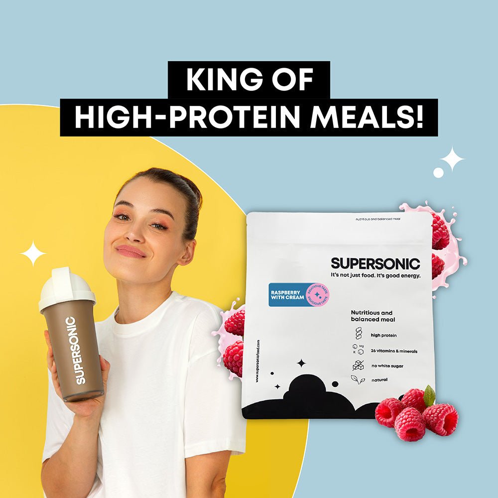 SUPERSONIC Plus Meal with raspberry and cream flavour 1500g - SUPERSONIC - Vesa Beauty