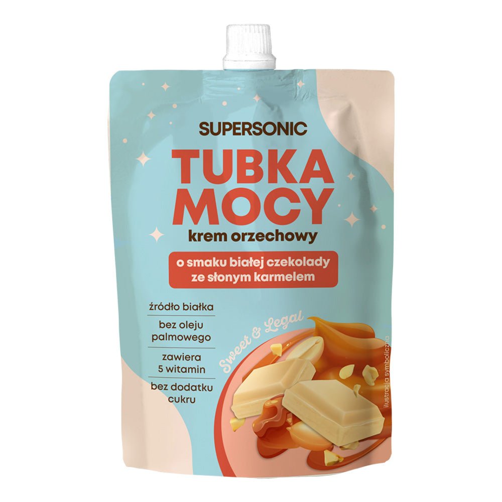 SUPERSONIC Power Tube - Nut cream with white chocolate caramel flavour 50g - SUPERSONIC - Vesa Beauty